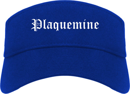 Plaquemine Louisiana LA Old English Mens Visor Cap Hat Royal Blue