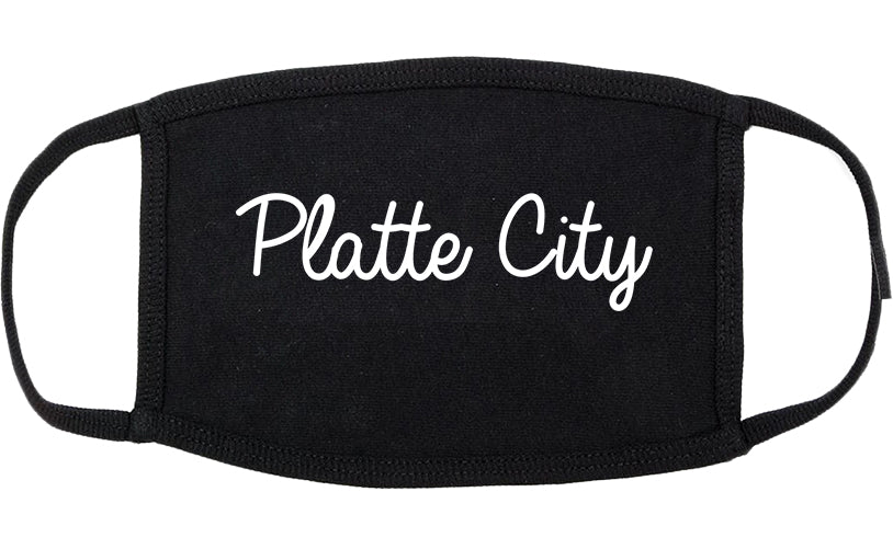 Platte City Missouri MO Script Cotton Face Mask Black