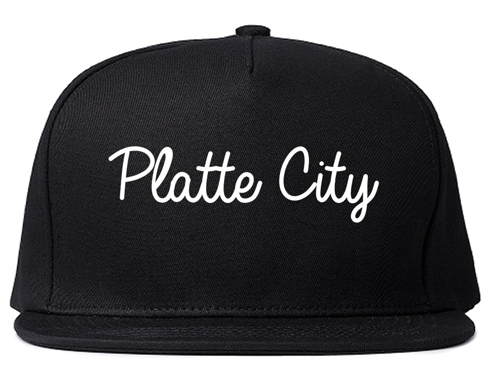 Platte City Missouri MO Script Mens Snapback Hat Black