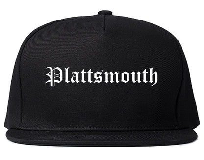 Plattsmouth Nebraska NE Old English Mens Snapback Hat Black