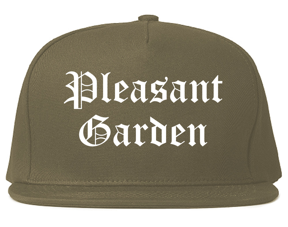 Pleasant Garden North Carolina NC Old English Mens Snapback Hat Grey