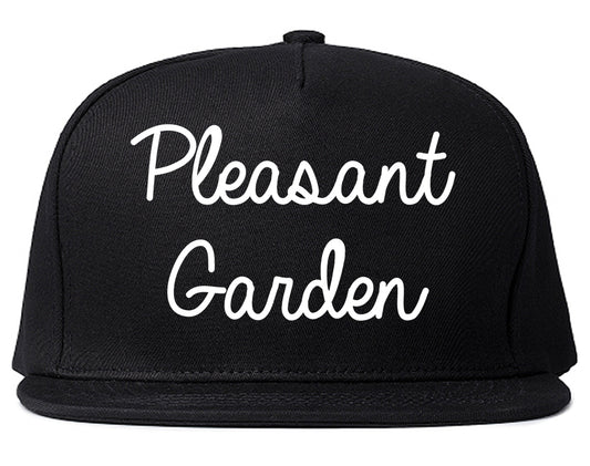 Pleasant Garden North Carolina NC Script Mens Snapback Hat Black