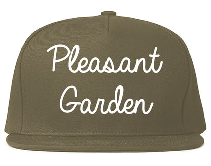 Pleasant Garden North Carolina NC Script Mens Snapback Hat Grey