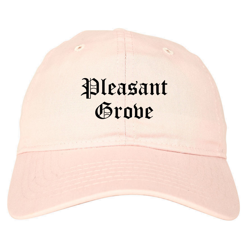 Pleasant Grove Alabama AL Old English Mens Dad Hat Baseball Cap Pink