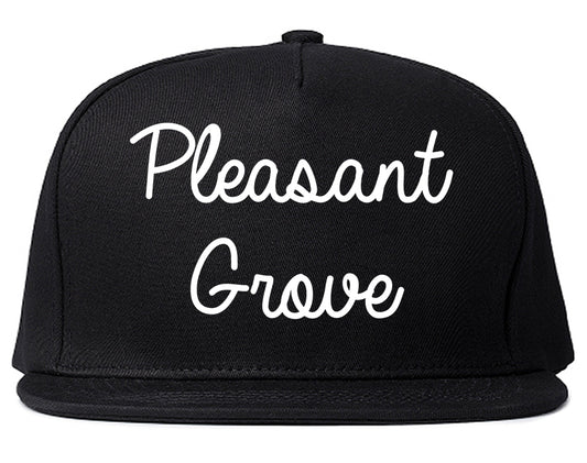 Pleasant Grove Alabama AL Script Mens Snapback Hat Black