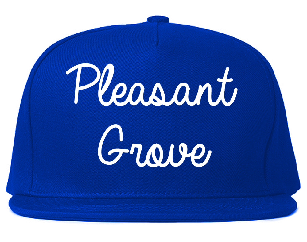 Pleasant Grove Alabama AL Script Mens Snapback Hat Royal Blue