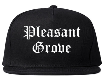 Pleasant Grove Utah UT Old English Mens Snapback Hat Black