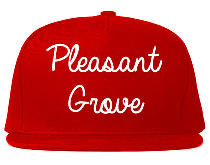 Pleasant Grove Utah UT Script Mens Snapback Hat Red
