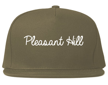 Pleasant Hill California CA Script Mens Snapback Hat Grey