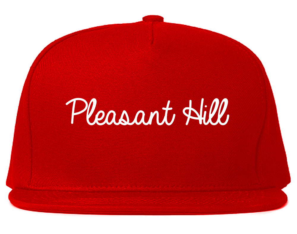 Pleasant Hill California CA Script Mens Snapback Hat Red