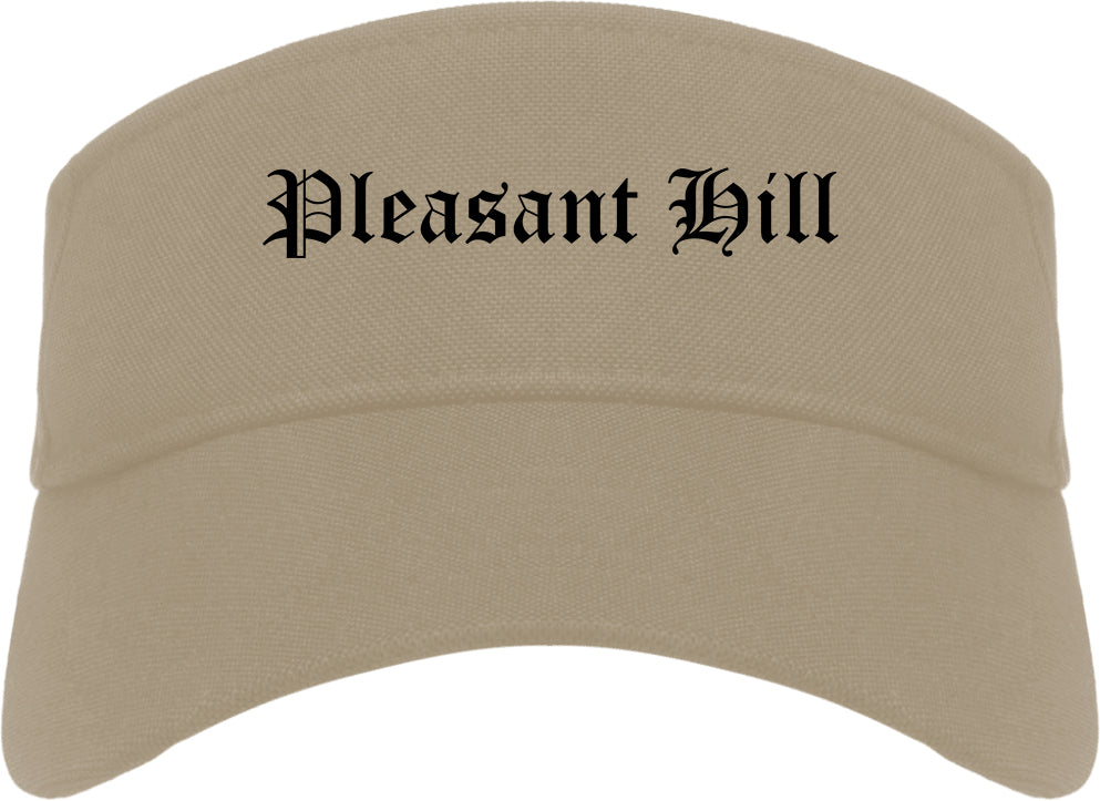 Pleasant Hill Iowa IA Old English Mens Visor Cap Hat Khaki