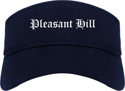 Pleasant Hill Iowa IA Old English Mens Visor Cap Hat Navy Blue