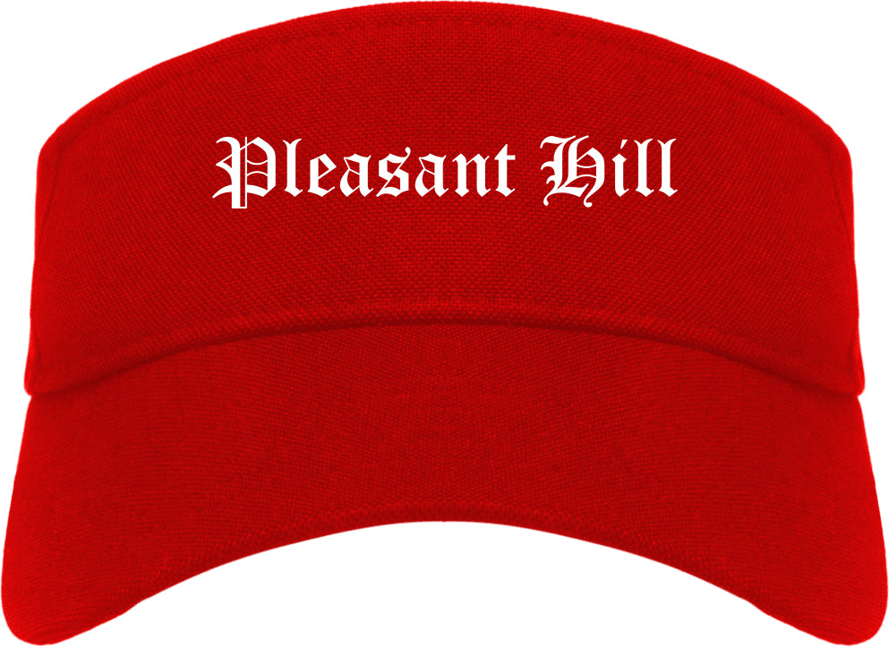 Pleasant Hill Iowa IA Old English Mens Visor Cap Hat Red