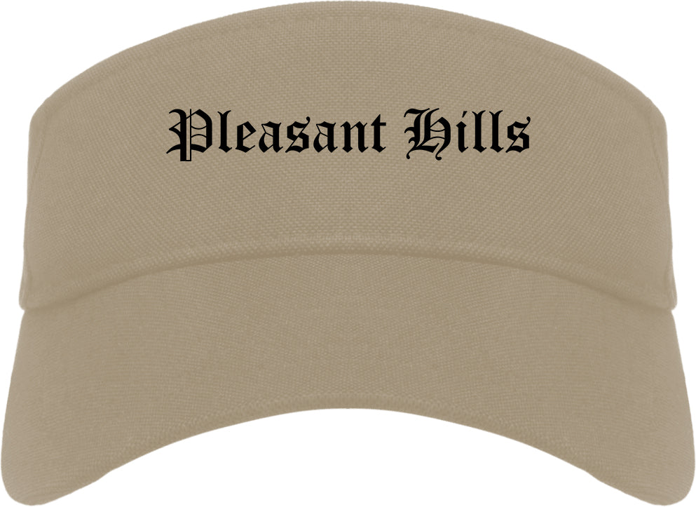 Pleasant Hills Pennsylvania PA Old English Mens Visor Cap Hat Khaki