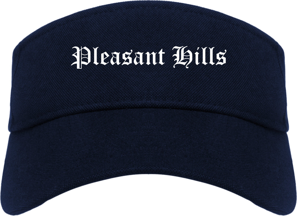 Pleasant Hills Pennsylvania PA Old English Mens Visor Cap Hat Navy Blue