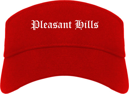Pleasant Hills Pennsylvania PA Old English Mens Visor Cap Hat Red