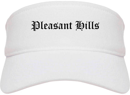 Pleasant Hills Pennsylvania PA Old English Mens Visor Cap Hat White