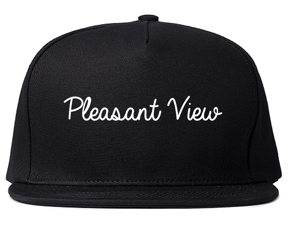 Pleasant View Utah UT Script Mens Snapback Hat Black