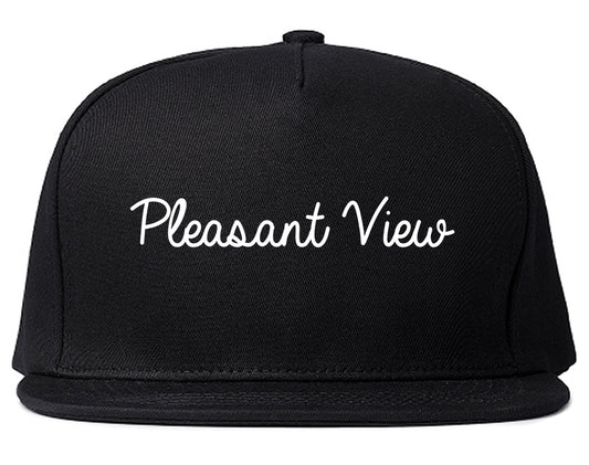 Pleasant View Utah UT Script Mens Snapback Hat Black