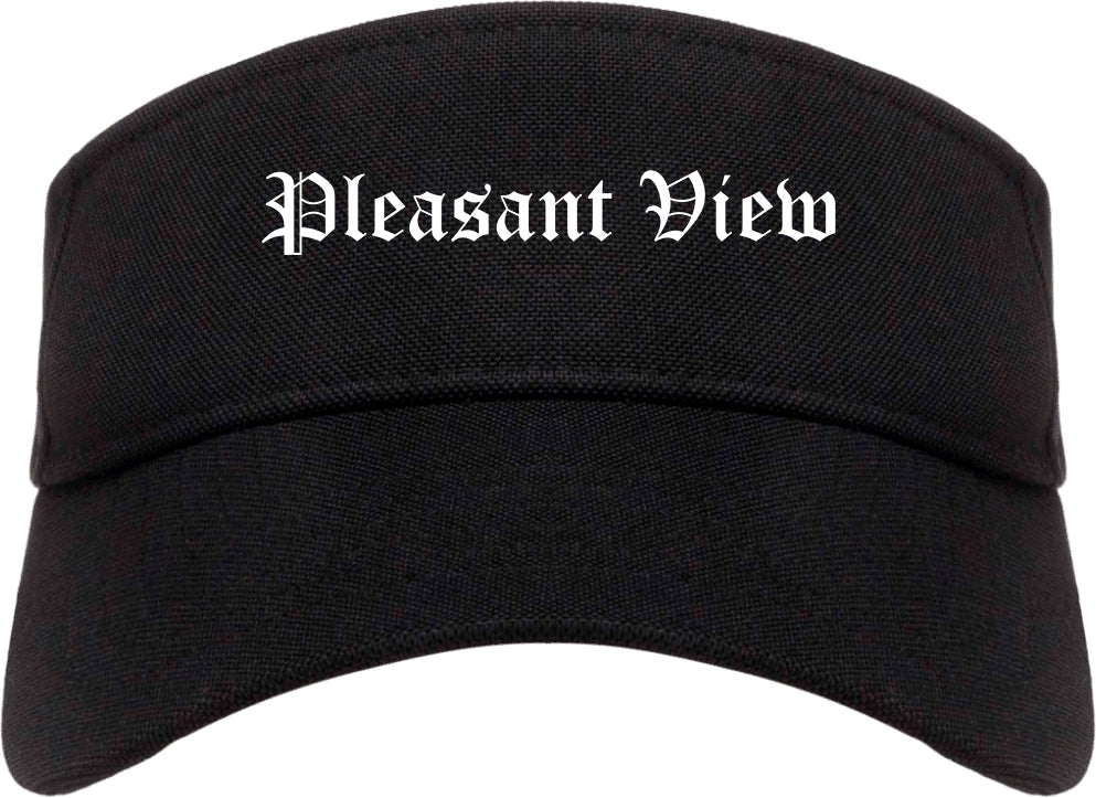 Pleasant View Utah UT Old English Mens Visor Cap Hat Black