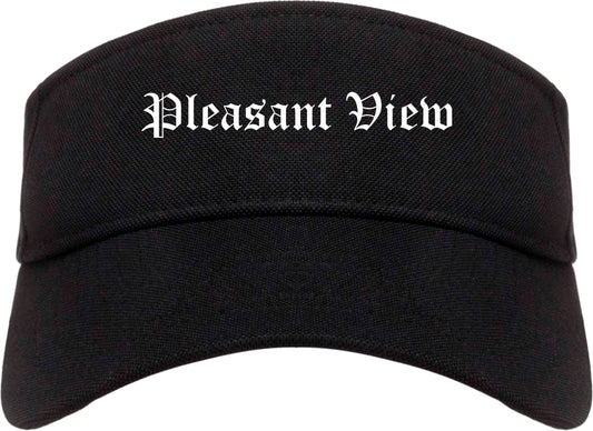 Pleasant View Utah UT Old English Mens Visor Cap Hat Black