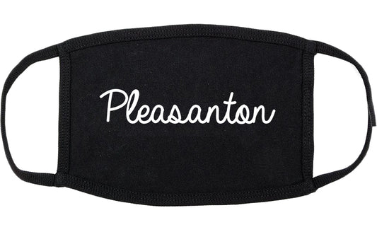 Pleasanton California CA Script Cotton Face Mask Black