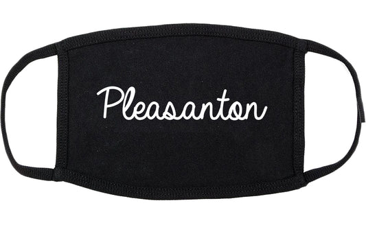 Pleasanton Texas TX Script Cotton Face Mask Black
