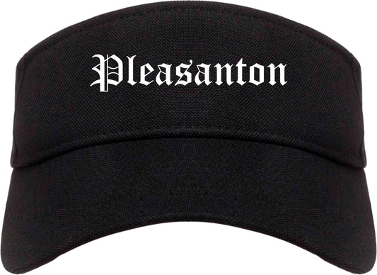 Pleasanton Texas TX Old English Mens Visor Cap Hat Black