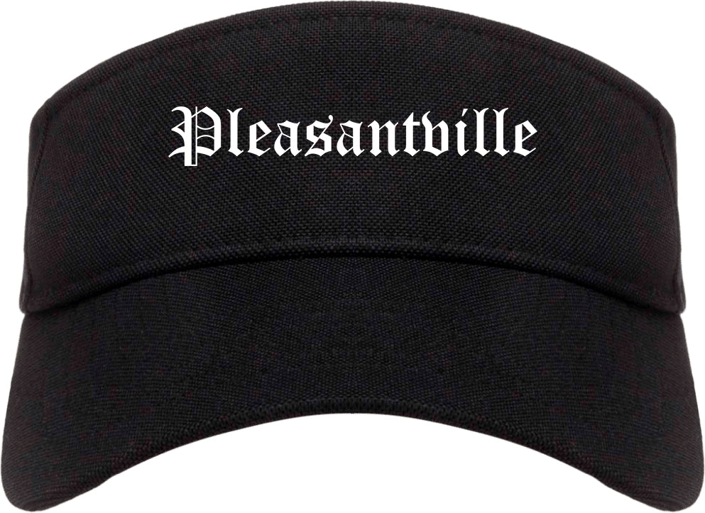 Pleasantville New Jersey NJ Old English Mens Visor Cap Hat Black