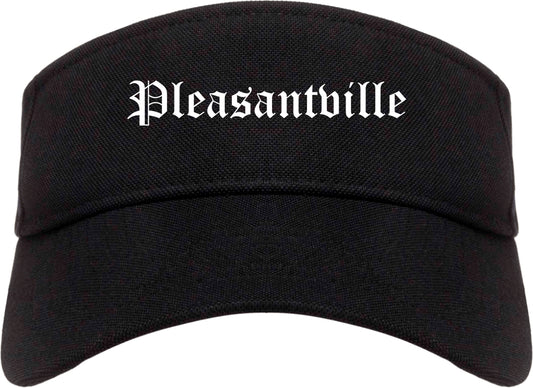 Pleasantville New Jersey NJ Old English Mens Visor Cap Hat Black