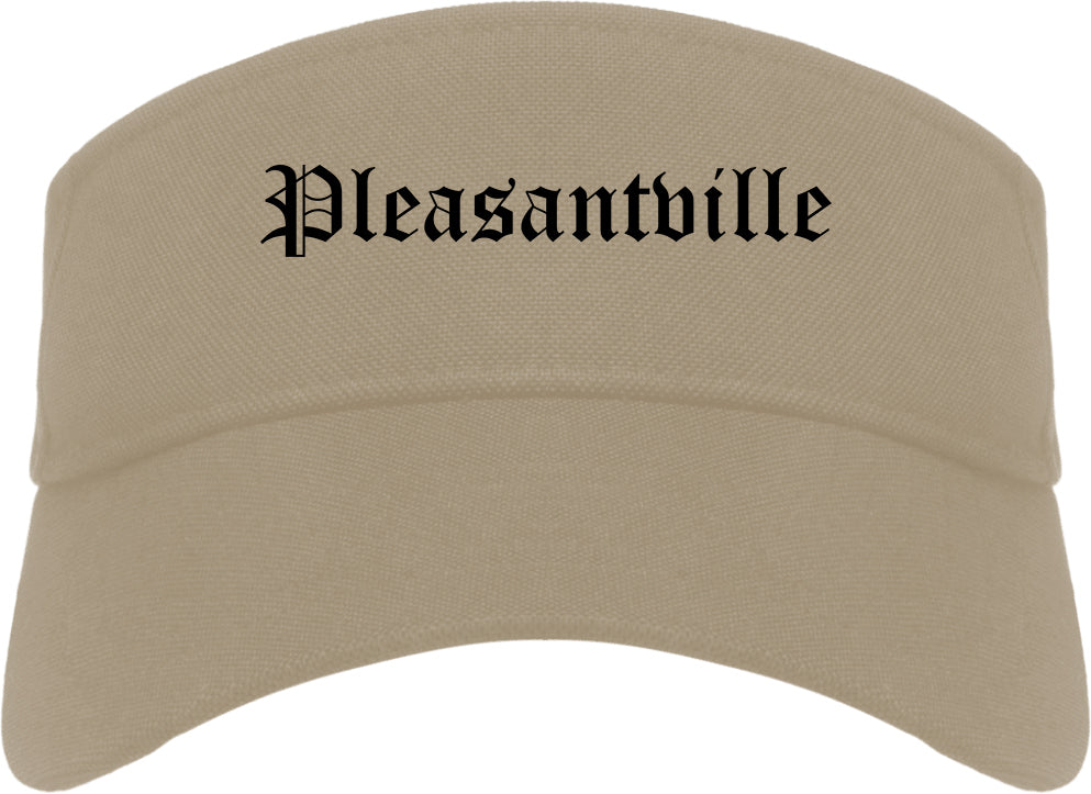 Pleasantville New Jersey NJ Old English Mens Visor Cap Hat Khaki