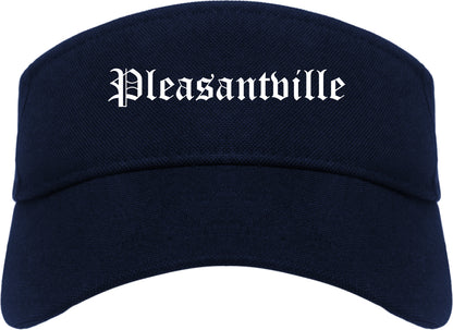 Pleasantville New Jersey NJ Old English Mens Visor Cap Hat Navy Blue