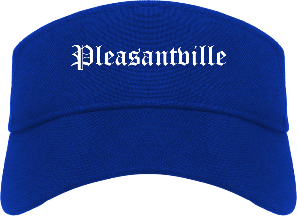 Pleasantville New Jersey NJ Old English Mens Visor Cap Hat Royal Blue