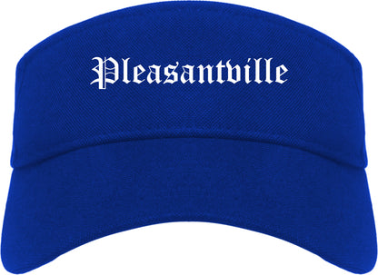 Pleasantville New Jersey NJ Old English Mens Visor Cap Hat Royal Blue