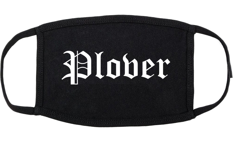 Plover Wisconsin WI Old English Cotton Face Mask Black