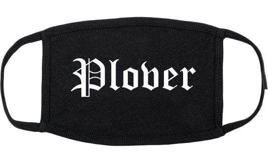 Plover Wisconsin WI Old English Cotton Face Mask Black