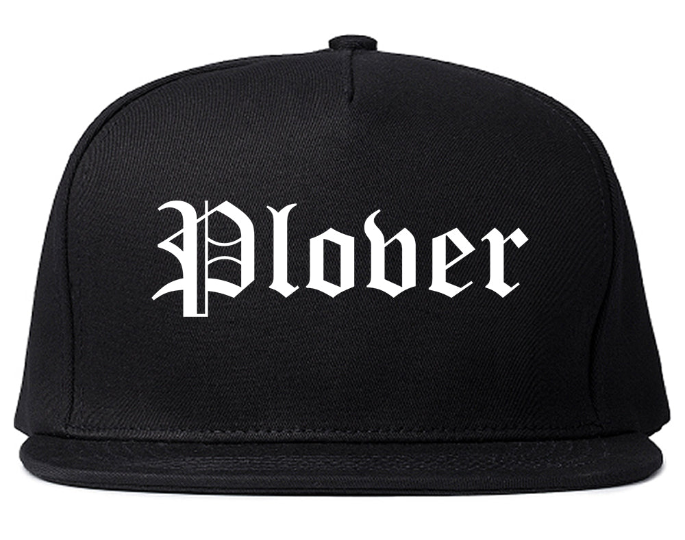 Plover Wisconsin WI Old English Mens Snapback Hat Black