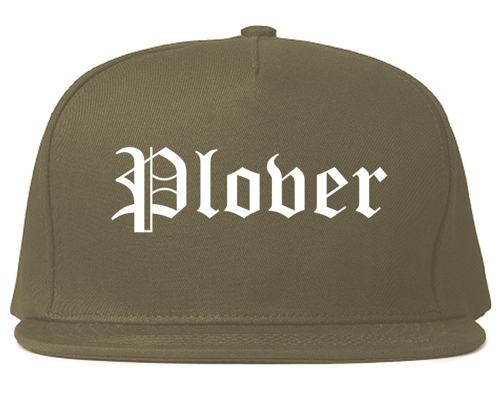 Plover Wisconsin WI Old English Mens Snapback Hat Grey