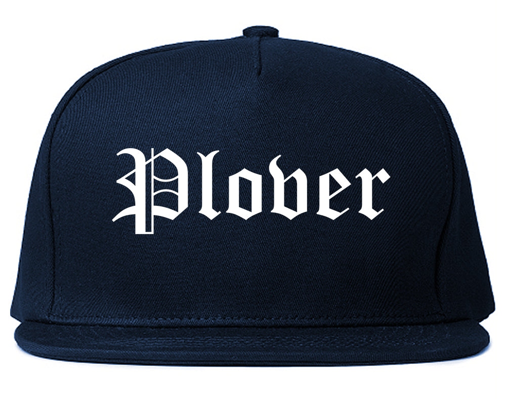 Plover Wisconsin WI Old English Mens Snapback Hat Navy Blue