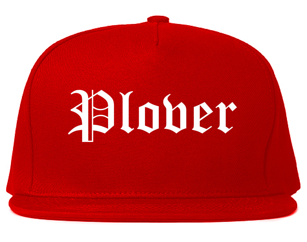 Plover Wisconsin WI Old English Mens Snapback Hat Red