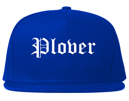 Plover Wisconsin WI Old English Mens Snapback Hat Royal Blue