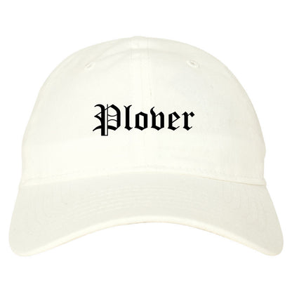 Plover Wisconsin WI Old English Mens Dad Hat Baseball Cap White