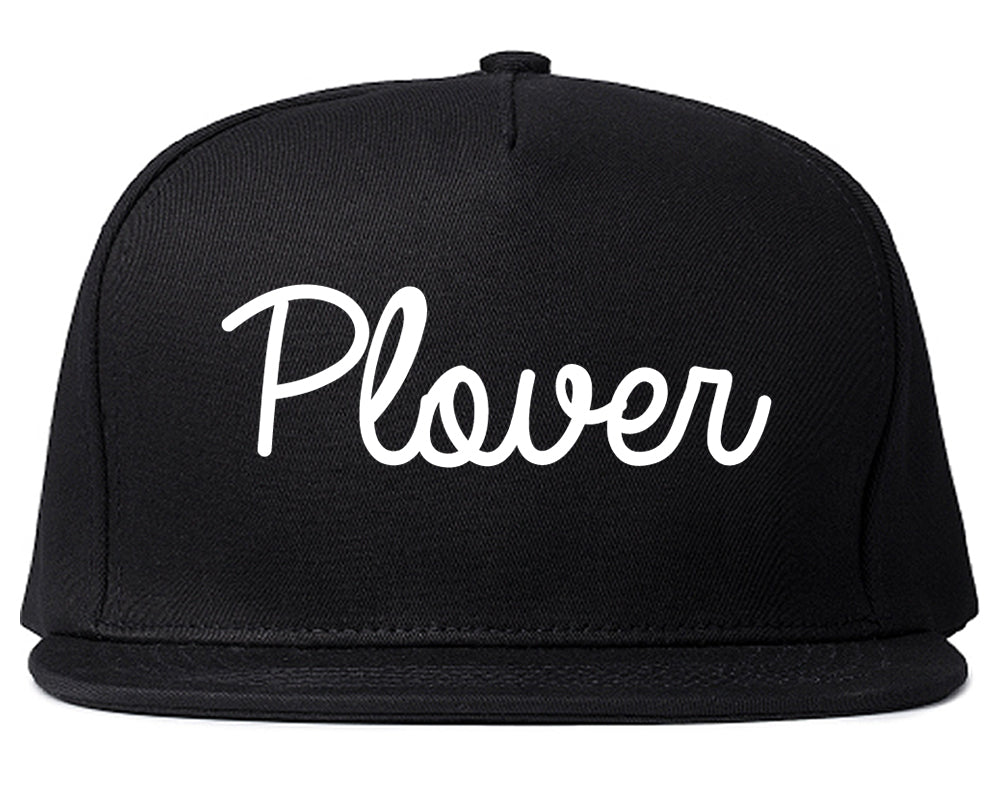 Plover Wisconsin WI Script Mens Snapback Hat Black