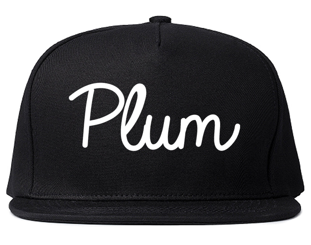 Plum Pennsylvania PA Script Mens Snapback Hat Black