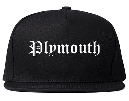 Plymouth Indiana IN Old English Mens Snapback Hat Black