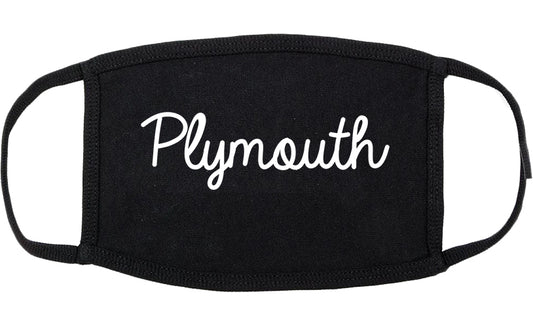 Plymouth Indiana IN Script Cotton Face Mask Black