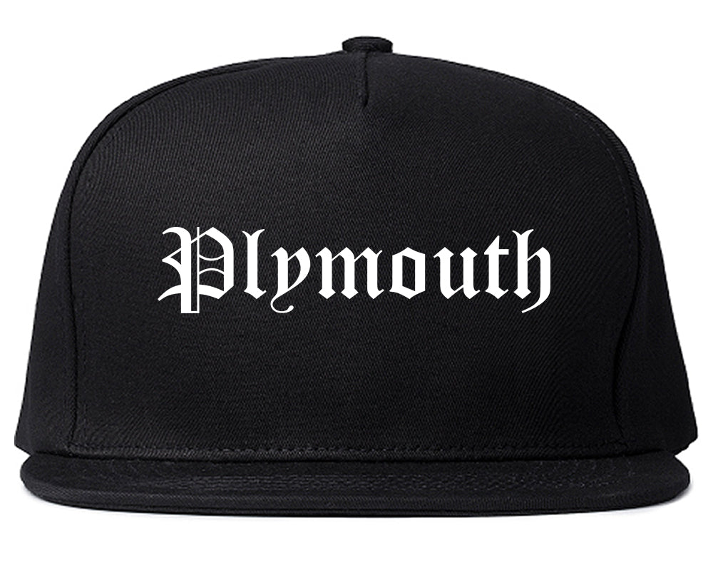 Plymouth Michigan MI Old English Mens Snapback Hat Black