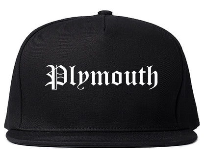 Plymouth Michigan MI Old English Mens Snapback Hat Black