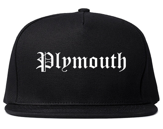 Plymouth Michigan MI Old English Mens Snapback Hat Black