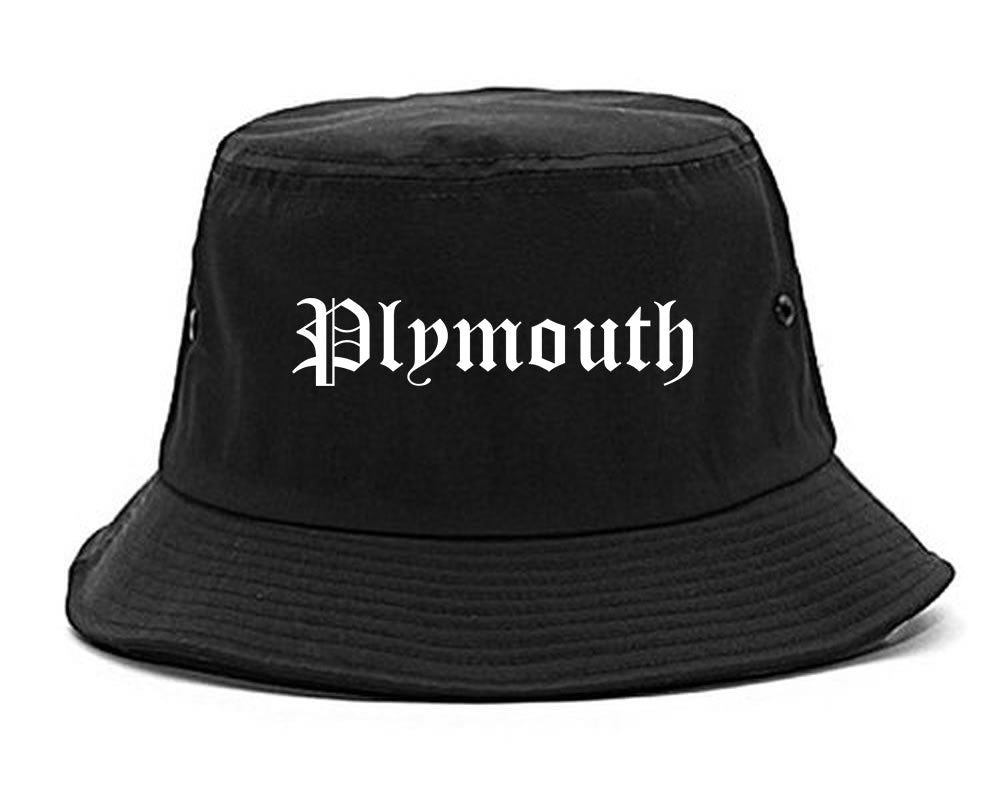 Plymouth Michigan MI Old English Mens Bucket Hat Black